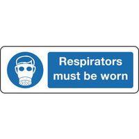 sign respirators must be worn 600 x 200 aluminium