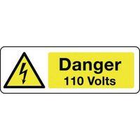 sign danger 110 volts 300 x 100 polycarb
