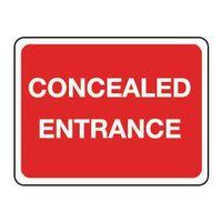 sign concealed entrance 600 x 450 aluminium reflective