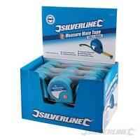 Silverline Measure Mate Tape Display Box 24pce 10m x 25mm