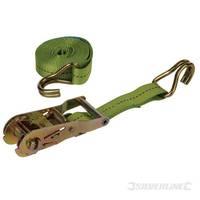 silverline ratchet tie down strap j hook 3m x 27mm rated 350kg capacit ...