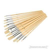 silverline artists paint brush set 12pce mixed tips