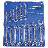 silverline fixed head ratchet spanner set 14pce 8 24mm