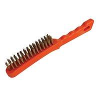 silverline brassed wire brush plastic 4 row