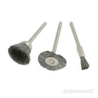 Silverline Rotary Tool Steel Wire Brush Set 3pce 5, 15, 20mm Dia