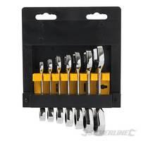 Silverline Stubby Ratchet Spanner Set 7pce 8 - 19mm