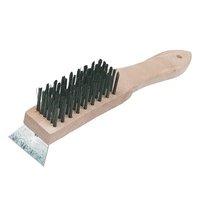 Silverline Wooden Wire Brush & Scraper 6 Row