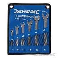 silverline open ended spanner set 6pce 6 17mm