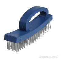 silverline d handle 4 row wire brush