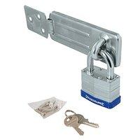 silverline padlock hasp set laminated 2pce 50mm