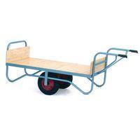 SINGLE HANDLE FLATBED BALANCE TROLLEY - PNEUMATIC TYRES, 686w x 1310d