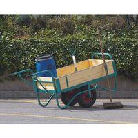 SINGLE HANDLE BALANCE TROLLEY SOLID SIDES - RUBBER TYRES 915w x 1905d