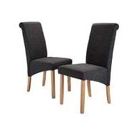 Siena Fabric Pair of Dining Chairs