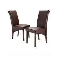 Siena Faux Leather Pair of Dining Chairs