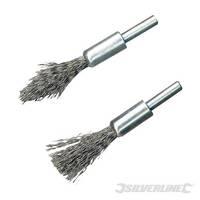 Silverline Steel De-carb Brush Set 2pk 6mm Shank