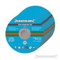 Silverline Stone Cutting Discs Flat 10pk 115 x 3 x 22.23mm