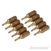 Silverline T9 Gold Screwdriver Bits 10pk T9