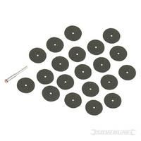 silverline rotary tool cutting disc set 36pce 22mm dia