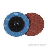 Silverline 50mm Quick-change Sanding Discs Set 5pce 80 Grit