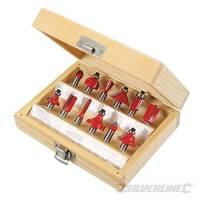 silverline 8mm tct router bit set 12pce 8mm