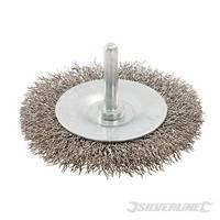 Silverline Rotary Stainless Steel Wire Wheel Brush 75mm