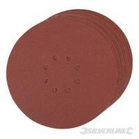 Silverline Hook & Loop Discs Punched 225mm 10pk 120 Grit