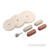 silverline polishing buffing kit 8pce 100 125 150mm