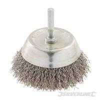 Silverline Rotary Stainless Steel Wire Cup Brush 75mm