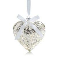 Silver Effect Glass Hanging Heart Small