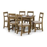 Sierra Rough Sawn Pine Extending Dining Table and Chairs