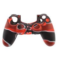 Silicone Skin Case for PS4 Controller (Black Red)