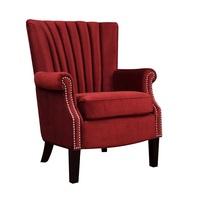 Silon Fabric Armchair In Red Pepper And Dark Black Legs
