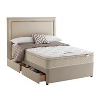 silentnight oslo memory set single 2 drawers stone