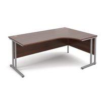 silver frame 1800mm right hand ergonomic desking walnut