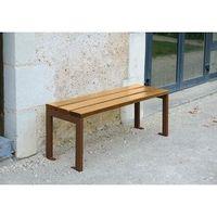 SILAOS 1800MM BENCH - TIMBER SLATS FINISHED IN LIGHT OAK COLOUR STAIN PRESERVER - STEEL STRUCTURE ZINC