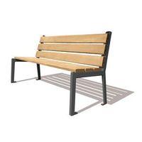 SILAOS SEAT WITH ARC ARMREST - TIMBER SLATS FINISHED IN LIGHT OAK COLOUR STAIN PRESERVER - STEEL STRUCTURE ZINC PRIM