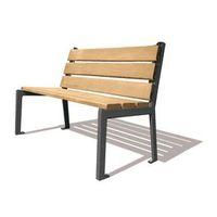 SILAOS SEAT WITH ARC ARMREST - TIMBER SLATS FINISHED IN LIGHT OAK COLOUR STAIN PRESERVER - STEEL STRUCTURE ZINC PRIM