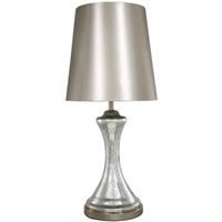 silver mercury finish concave lamp with 15 inch champagne shade