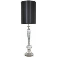 Silver and Mercury Statement Lamp with 11 Inch Black Shade (Set of 2)