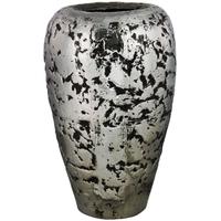 Silver and Black Large Crackle Vase (Set of 2)