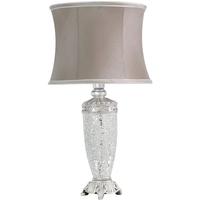 Silver Sparkle Mosaic Antique Silver Regency Lamp with Taupe Trimmed Shade