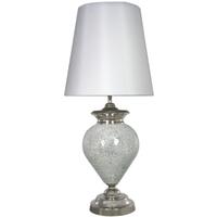 Silver Mosaic Rogue Statement Lamp with Pure White Shade