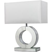 Silver Mirror Small Metropolitan O Lamp with White Shade