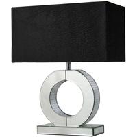 Silver Mirror Small Metropolitan O Lamp with Black Snakeskin Shade