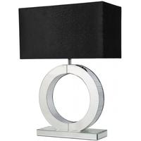 Silver Mirror Metropolitan O Lamp with Black Snakeskin Shade