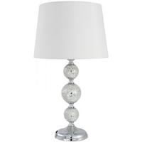 Silver Sparkle Mosaic 3 Ball Table Lamp with White Shade