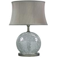 silver sparkle mosaic oval table lamp with taupe shade