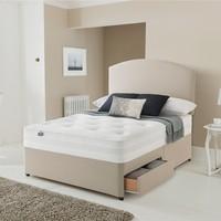 Silentnight Comfort Pocket 1000 Divan, Platform Top, Mini Drawer + Ottoman in Sandstone, Double