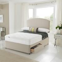 Silentnight Comfort Miracoil Divan, Platform Top, Platform Top, No Storage in Sandstone, Double