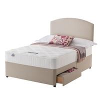 Silentnight Comfort Pocket Essentials Memory Divan, Platform Top, No Drawers in Sandstone, Small Double